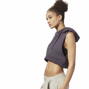 Reebok Combat Legacy Sleeveless Kapuzenpullover Damen - Lila - DE 059-ZIN